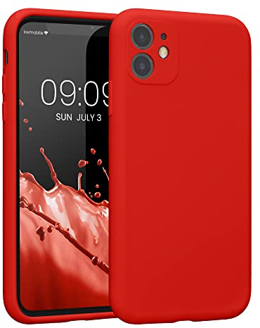kwmobile Handyhülle kompatibel mit Apple iPhone 11 Hülle - gummierte Handy Case aus Silikon in Rot