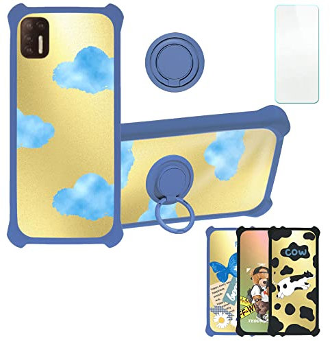 Aroepurt Coque pour Klipad KL605 KL608 608 Coque Compatible avec Klipad KL605 KL608 608 Coque Étui [avec Trempé 9H Protection D'écran] Case Support de Bague PC + Silicone DJL-LSY