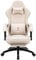 Dowinx Gaming Chair with Spring Cushion,Racing Gamer Chair with Massage Lumbar Support, Ergonomic Gaming Armchair with Footrest Office Chair PU Leather White