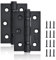 2 Pcs Black Door Hinges - 75 mm, Heavy Duty, Matte Black, External, Ball Bearing, for Wooden Internal Doors
