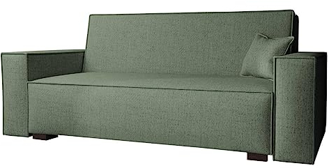 Mirjan24 Sofa Viva Duo IV mit Schlaffunktion, 4 Sitzer Polstersofa mit Bettkasten inkl. Kissen, Schlafsofa, Bettsofa, Sofagarnitur, Farbauswahl, Wohnlandschaft (Neve 34)