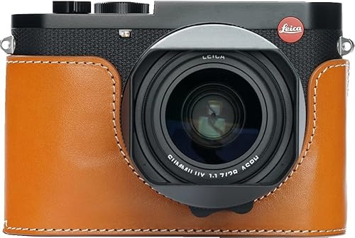 Zakao Q3 Kameratasche, handgefertigt, echtes Leder, halbe Kameratasche für Leica Q3, untere Öffnung mit Handschlaufe, gelb, Beauty Case