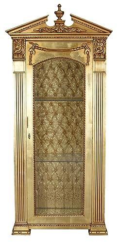 Vitrine Gold Vitrinenschrank Antik Schrank Rokoko Regal 210 cm bar072 Palazzo Exklusiv