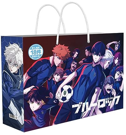 MayDee 18 Stück Blau Lock Peripheriegeräte Geschenk, Blau Lock Anime Fanzine Figur Poster Sammlerkarte Broche... Für Fan-Sammlung Display