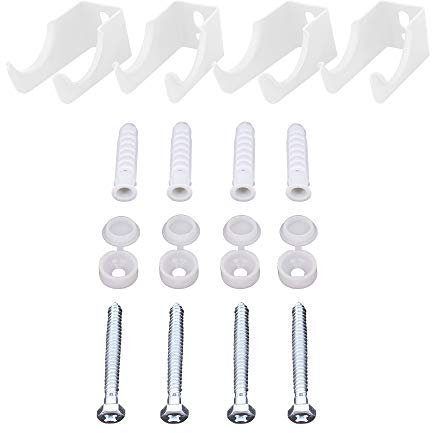 NRG Radiator Brackets Traditional Cast Iron Designer Double Column Wall Brackets Fitting Kit White