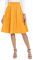 REORIA Damen Rock Faltenrock Klassischer Einfarbiger Plisseerock Knielanges Skirt Röcke Strickrock Tennisrock Gelb XL