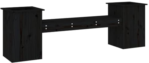 vidaXL Solid Pine Wood Planter Bench - Dual Functional Outdoor Furniture with Generous Planting Space - Deck/Patio/Garden Seating Solution