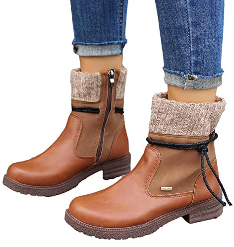 2023 Bottines pour Femmes Talon Boots Femme Pieds Sensibles Cuir Lacet Chaussures Impermeable Securite Rangers Bottines Confortable Automne Pour Pieds Larges Chelsea Baskets Chaussures Femme Soldes