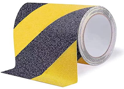 OQingluan Antirutsch Klebeband, 15cm*10m Antirutschband Selbstklebend, Rutschfest, Warnung, Geeignet für den Innen- und Außenbereich, Gelb & Schwarz