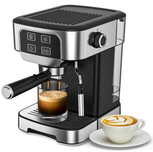 Máquina de café espresso ML-KOFY - Máquina de café espresso profesional con espumador de leche, máquinas de café espresso semiautomáticas compactas para capuchino, café con leche, regalo para amigo