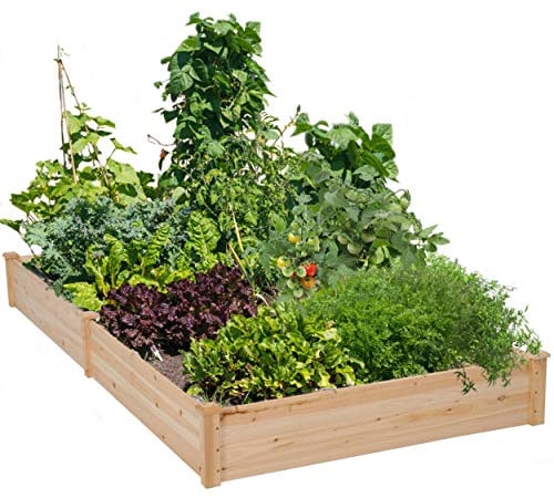 Yaheetech 8 x 4ft Wooden Horticulture Raised Garden Bed Divisible Elevated Planting Planter Box for Flowers/Vegetables/Herbs in Backyard/Patio Outdoor, 234.5 x 120.5 x 25.2 cm