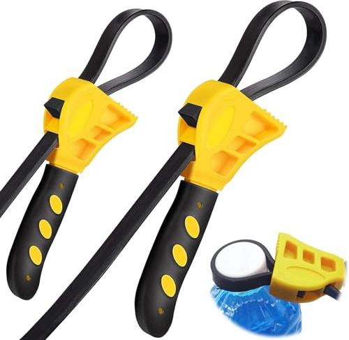 GOIEHIR 2 Stück Bandschlüssel, Gummi Rohrzange, Universal Einstellbar Ölfilterschlüssel, 6 bis 8 Zoll Rubber Strap Wrench, max Durchmesser Ø150 mm
