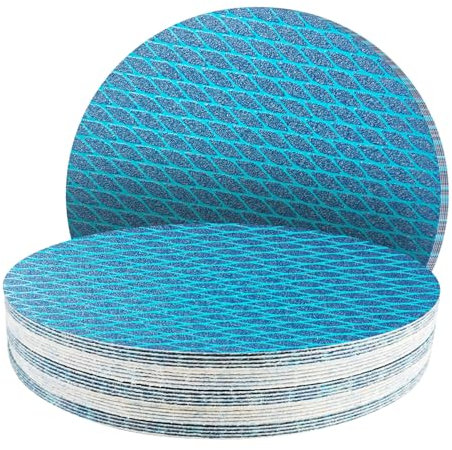 GZKTY 25Stk 300mm Klett Schleifpapier blau ohne löcher, Exzenter Schleifscheiben, 80 körnung Schleifpads, Schleifmittel Resistent gegen Zusetzen für Tellerschleifer 300mm