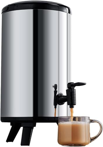 Insulated Beverage Cold Drink Dispenser, Stainless Steel Heat Insulation Barrel Kitchen Milk Tea Equipment with Faucet for Brewing Party Buffet Commercial(Size:16L)