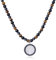 GAVU Collier Perle Homme, Collier Obsidienne Noire/Œil de Tigre Marron/Hématite pour Hommes, Pendentif Arbre de Vie, 55cm