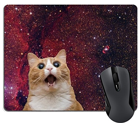 JIMOWANG Cute Space Cat Gaming Mouse Pad Smooth Surface Mousepad Rubber Mouse Pads 9.5 x 7.9 Inch