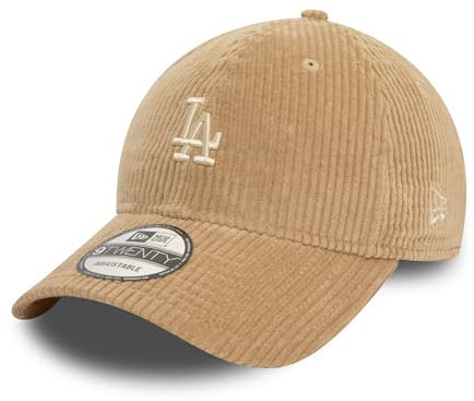 New Era Los Angeles Dodgers Cap LA Teamlogo Cord verstellbar Kappe unstrukturierte Krone gebogener Schirm beige - One-Size