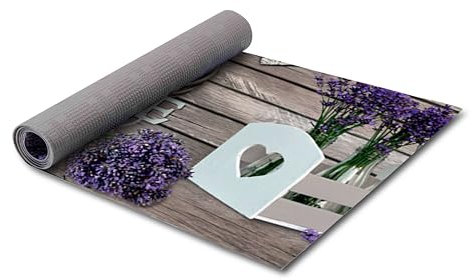 HomeLife PVC Küchenläufer waschbar & rutschfest | 52 × 180 cm | PVC Teppich Läufer für Küche, Flur & Bad | Polyester Teppich für Eingangsbereich Innen & Außenbereich | DesignLavendeltraum