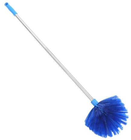 Spinnwebenentfernerbürste Blau mit Verlängerungsstange aus Edelstahl | Nylon Borsten, für Innen und Außenbereiche, Leicht und Zerlegbar, Verstellbare Länge Zufällige Farbe