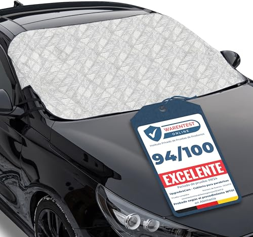 Upgrade4cars Auto Abdeckung für die Frontscheibe Universal Kfz Zubehör | Abdeckplane Outdoor | Frostschutz & Sonnenschutz | Schützt die Scheibe vor vereisung | Sommer & Winter