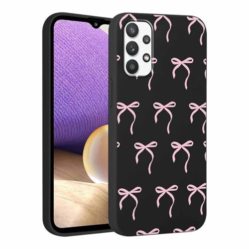 Phoona Bow Pattern Phone Case for Samsung Galaxy A32 5G 6,5, Cute Aesthetic Design Print Funda with TPU Slim Liquid Silicone Shockproof Protection Soft Phone Cover for Women Girls, 01