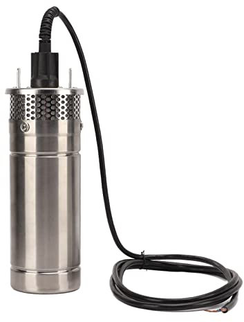 FLEXMAN 120 W Tiefbrunnen Tauchpumpe, 100 Fuß Potenzial, 230 Fuß Hub, Edelstahlgehäuse, Solar Tauchwasserpumpe mit 1/2 Zoll ss für Heim, Fabriken, Ackerland (DC12V)