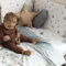 Protector de Cuna 100% Algodon Organico,Malla para maxicuna Bebe de 70x140 cm, Reversible con Relleno,Hipoalergenica, Suave,Sueño Seguro para bebé y niños,Industria España (Dinosaurio)