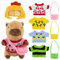 SGZIOO Capybara Plüschtier, 23 cm Capybara Kuscheltier, Niedlichen Capy-bara Plushies mit Kleidung und Accessoires, Wasserschwein Kuscheltier, Capy-bara Stofftier für Jungen Mädchen, Home Deko Kinder