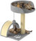 Rex & Roxy Cat Tree 44CM | Cat Scratch Post | Scratching Posts for Indoor Cats | Stable Climbing Tower with Scratch Bridge, Cosy Bed & Post for Scratching | Grey