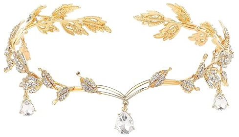 deegbbyi Elfen Kopfschmuck, Bußgeld Elfen Krone, Prinzessin Crystal Crown, Retro Elf Kopfschmuck, für Cosplay, Hochzeiten, Karnevalsveranstaltungen, Weihnachten, Geburtstag