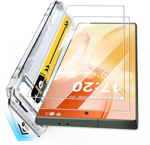 BENTIACC 9H+ Schutzfolie für Panzerglas für Samsung Galaxy S24 Ultra, Auto-Installation für S24 Ultra Displayschutz, Fingerabdruck-ID Schutzglas, Blasenfrei Bruchsicher Full Cover Displayfolie-2 Stück