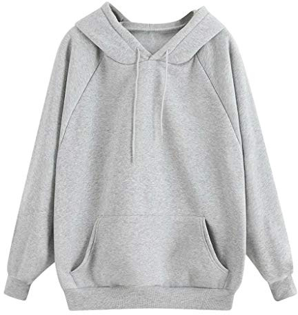 Your Orders Deal of The Day Buy Again Oversized Hoodies for Women UK Clearance Casual Loose Fit Long Sleeve Sweatshirts with Pockets Plus Size Solid Color Drawstring Ladies Jumpers Size 12 Sale