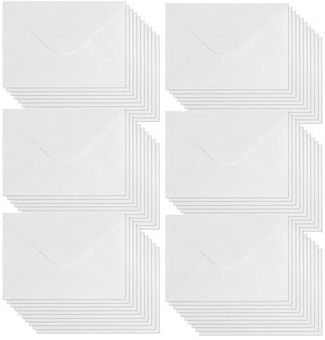 60 Stk Briefumschläge Weiß, Umschläge mit Nassklebung, Briefumschlag mit Nassklebung, Briefumschlag Kuvert Briefkuvert für Grußkarten Geburtstagskarten Hochzeit Invitation Envelopes(12,5 x 17,5 cm)