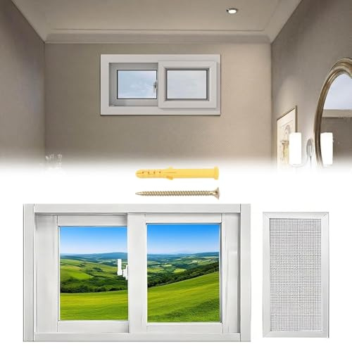 Generico Sostituzione Finestre per Abitazioni, Finestre per Capanni, Finestra Scorrevole Bianca con Telaio in Lega di Alluminio, Finestra Seminterrato, Finestra per Case Mobili(100x30cm)