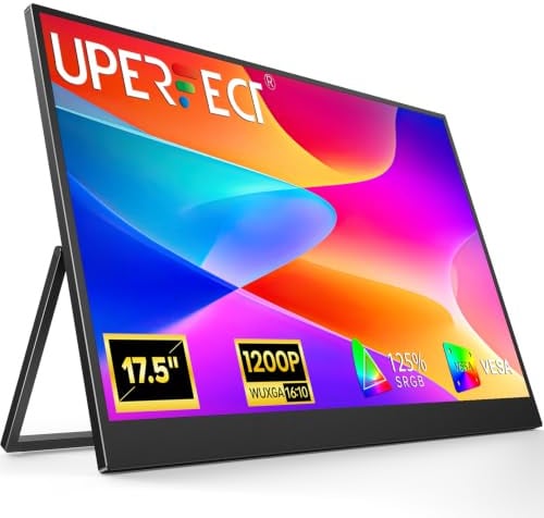 UPERFECT Écran Portable 17,5 Pouces, 1920×1200P FHD Moniteur Portable 16:10 125% sRGB 1500:1 IPS avec USB-C et HDMI, Eye Care Second Ecran Externe pour Ordinateur/Mac/PS3/4/5/Xbox