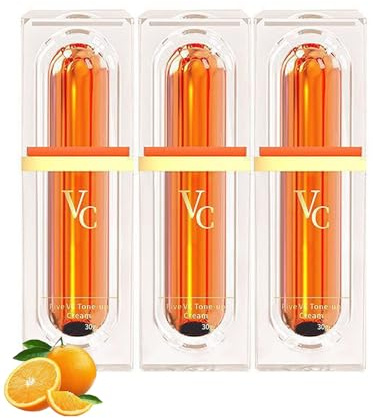 Seattleget Japanese Vitamin C Makeup Tone Up Cream,Fünf Vitamin C Tone-Up Cream,5 in 1 Feuchtigkeitsspendender Aufhellender Concealer,Crema De Maquillaje Natural Multi-VC,5 in 1 Vc Bb Creams (3PCS)