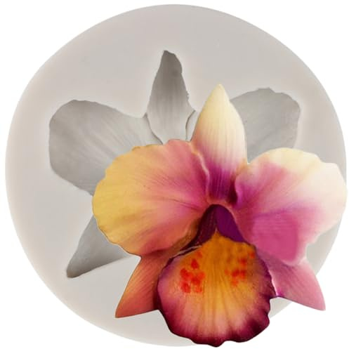 Sijiangmold Orchid Flower Silicone Mould Orchid Fondant Moulds | Cake Decoration Cupcake Topper Polymer Clay Chocolate Candy Gum Paste