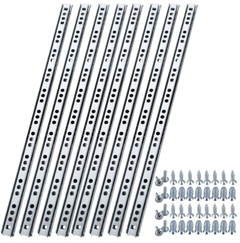 Schubladenschienen, 8 Stück(4 Paar) Schubladenauszug Schienen für Schubladen Teleskopschiene Schubladenführungen Teilauszug mit Rollen Für Schränke Lagerschränke Schubladen (24.6x1.7cm)