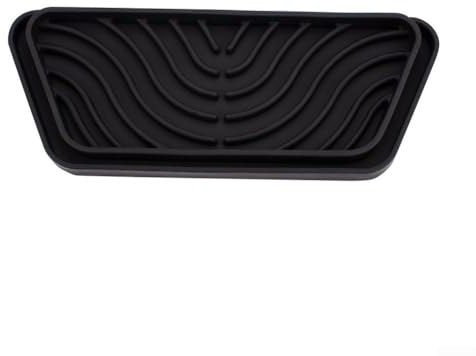 Water Dispenser Drip Tray Made from Silicone, Flexible Spill Catcher Pad for Refrigerators and Drinking Fountains (Rectangular Black)
