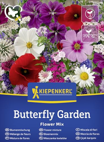 Kiepenkerl Blumensamen-Mischung Butterfly Garden 50938, Blumensaat | Farbenfrohe, mehrjährige Blumen mit Gräsern und Kleearten, lockt Schmetterlinge an, für naturnahe Gartenflächen