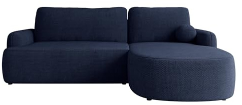 Mirjan24 Ecksofa Loridu für Wohnzimmer mit Schlaffunktion und Bettkasten, Eckcouch, L-Sofa, Polsterecke, abgerundete Kanten (Flow 22, Seite: Rechts)