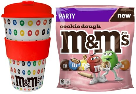M&M'S Cup & Cookie Set – To Go Becher - Rot + M&M’s Cookie 675g I nachhaltig & umweltfreundlich I Geschenkidee