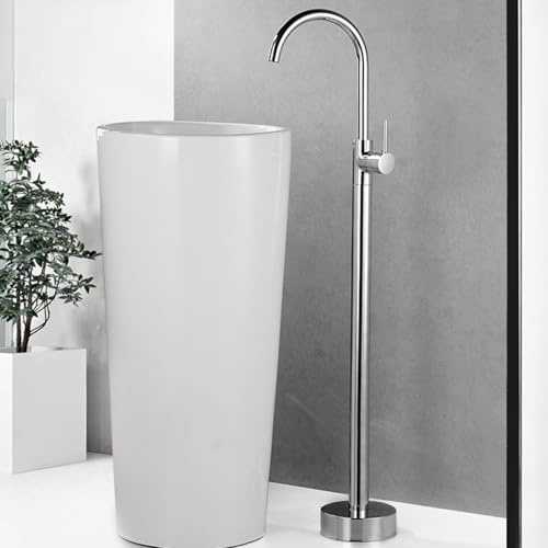 JKJZSALJ Robinet Mitigeur De Lavabo, Robinet De Baignoire sur Pied, Mitigeur Monocommande, Bec Pivotant À 360°, Robinet De Lavabo Chromé, A