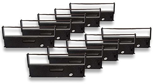 vhbw 10x Farbband Schriftband kompatibel mit Epson TM-U 930 Series, TM-U 950 P, TM-U 950 Nadeldrucker, Bondrucker - Schwarz