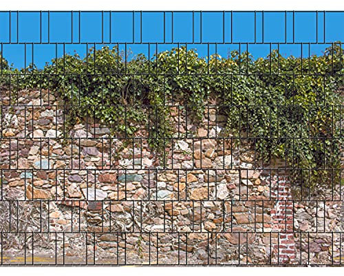 PerfectHD Zaunsichtschutz - Motiv Kreta - Sichtschutz für den Garten - 2,50 x 1,80 x 0,19 m - 9 Streifen - 30 Varianten