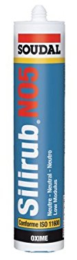 Mastic silicone menuiserie SILIRUB NO5 chêne 310 ml Soudal 120641