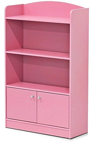 Furinno Lova Magazin/Bücherregal mit Aufbewahrungsfächern, Rosa, 60.5 (B) x 107.4 (H) x 24.1 (D) cm