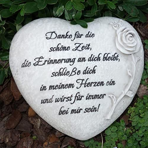 Trauer-Shop Grabschmuck Herz, Danke für die schöne Zeit ! 1 Stück