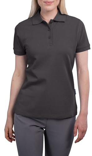 HRM Damen Heavy Polo, dunkelgrau, Gr. 3XL I Premium Polo-Shirt Damen aus 100% Baumwolle I Basic Polohemd bis 60°C waschbar I Hochwertige & nachhaltige Damen-Oberteile I Workwear