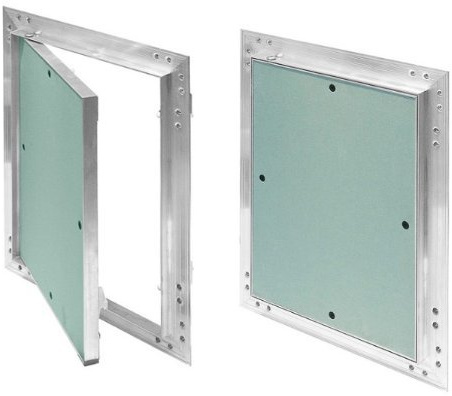 SYSTERM Revisionsklappe 225x300mm Gipskarton 12,5mm KRAL5 Revisionstür Revision Wartungstür 22,5x30cm Wartung Reinigungsklappe Wartungsöffnung mit Aluminium-Rahmen Feuchtraumgeeignet grün Trockenbau